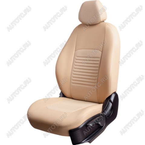 9 449 р. Комплект чехлов для сидений (РЗС 60/40 3Г Илана+Орегон) ТУРИН СТ Lord Autofashion  Mitsubishi ASX (2019-2025) 3-ий рестайлинг (бежевый, вставка бежевая, строчка бежевая)  с доставкой в г. Горно‑Алтайск