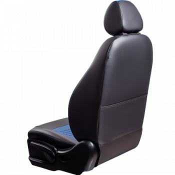 9 449 р. Комплект чехлов для сидений (РЗС 60/40 3Г Илана+Орегон) ТУРИН СТ Lord Autofashion  Mitsubishi ASX (2010-2025) дорестайлинг, 1-ый рестайлинг, 2-ой рестайлинг, 3-ий рестайлинг (черный, вставка синяя, строчка синяя)  с доставкой в г. Горно‑Алтайск. Увеличить фотографию 6