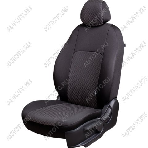 5 949 р. Комплект чехлов для сидений (РЗСиС 40/60 2Г Жаккард) Дублин Lord Autofashion  Skoda Fabia  Mk2 (2007-2014) хэтчбэк дорестайлинг, универсал рестайлинг, хэтчбэк рестайлинг (черный, вставка Стежок серая)  с доставкой в г. Горно‑Алтайск