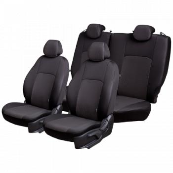 6 249 р. Комплект чехлов для сидений (РЗСиС 40/60 2П Жаккард) Дублин Lord Autofashion  Skoda Octavia  Tour A4 1U5 (1996-2010) универсал дорестайлинг, универсал рестайлинг (черный, вставка Стежок серая)  с доставкой в г. Горно‑Алтайск. Увеличить фотографию 2