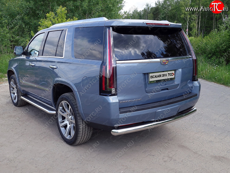 22 999 р. Защита задняя (нержавейка 76,1 мм) ТСС Тюнинг Cadillac Escalade GMTK2 джип 5 дв. короткая база (2015-2020)  с доставкой в г. Горно‑Алтайск