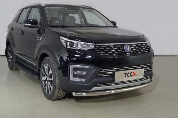 Защита переднего бампера нижняя d60,3 мм ТСС Тюнинг Changan (Чанган) CS55 (ЦС55) (2017-2024) дорестайлинг, рестайлинг  (нержавейка)