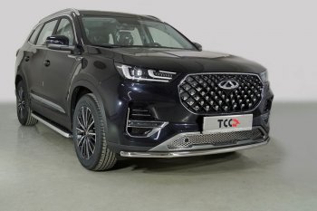 Защита переднего бампера нижняя d42,4 мм ТСС Тюнинг Chery Tiggo 8 PRO (2021-2024)  (нержавейка)