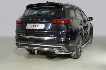 Защита заднего бампера (уголки, d42,4 мм) TCC Chery (Черри) Tiggo 8 PRO (Тиго) (2021-2024)