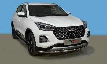 Защита переднего бампера нижняя d42,4 мм ТСС Тюнинг Chery Tiggo 4 Pro (2021-2024)  (нержавейка)