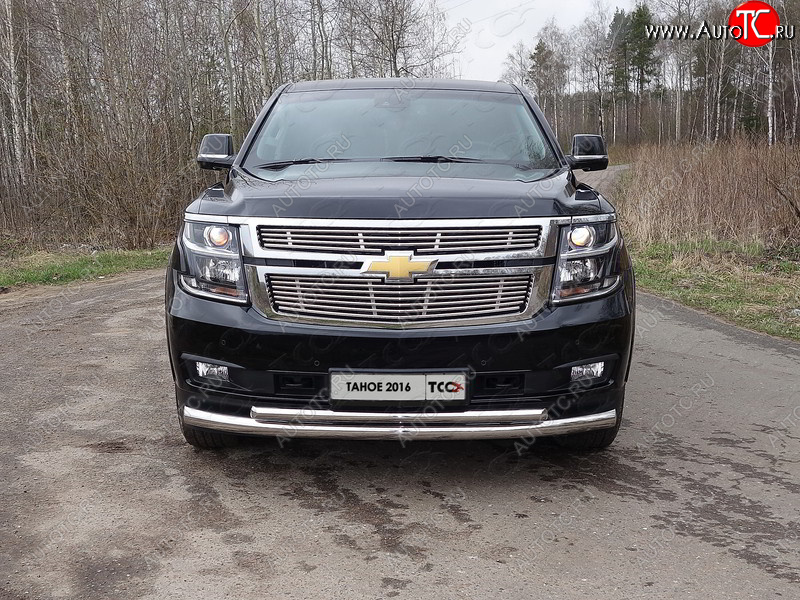 36 999 р. Защита передняя нижняя двойная 76,1*50,8 мм Тюнинг Chevrolet Tahoe GMT900 5 дв. (2006-2013) (нержавейка)  с доставкой в г. Горно‑Алтайск