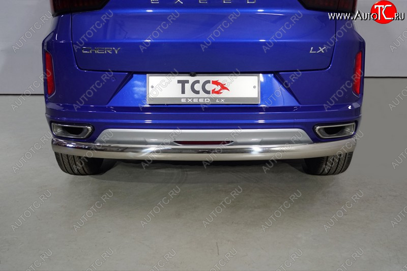 15 599 р. Защита заднего бампера (1.5L Turbo 2WD, овальная, d75х42 мм) TCC EXEED LX 1-ый рестайлинг (2021-2025)  с доставкой в г. Горно‑Алтайск