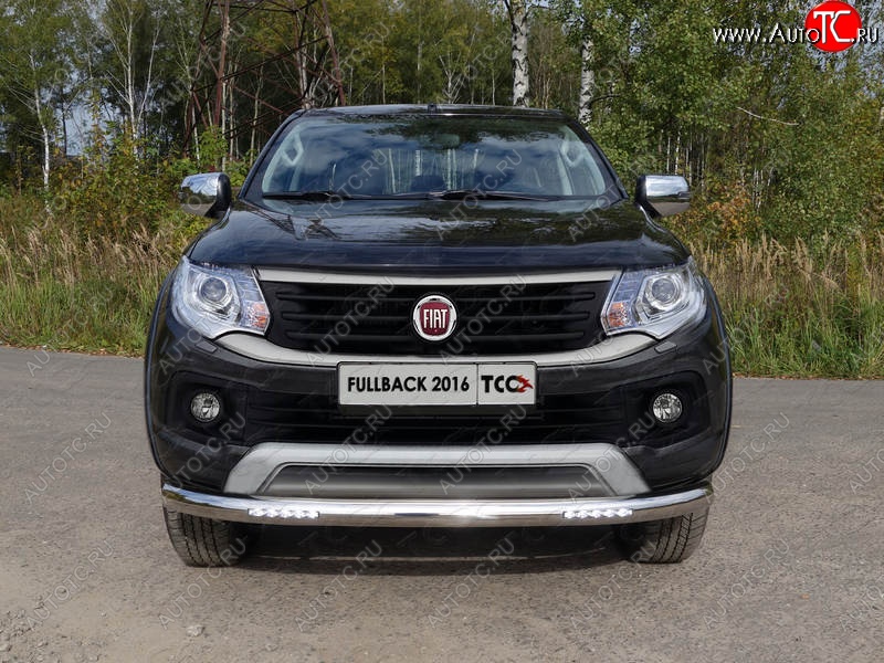 39 999 р. Защита переднего бампера нижняя с ДХО 76,1 мм ТСС Тюнинг Fiat Fullback (2016-2018) (нержавейка)  с доставкой в г. Горно‑Алтайск