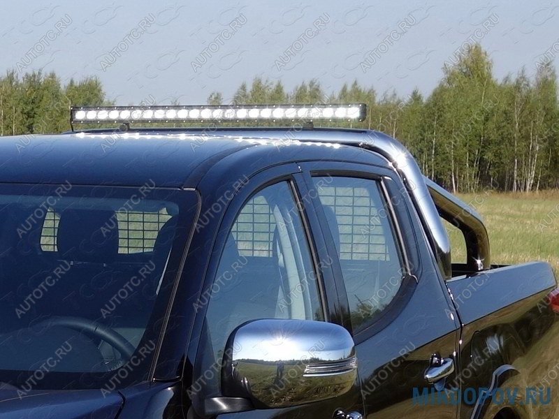 103 999 р. Защита кузова (для крышки) d 76,1 мм со светодиодной фарой ТСС Тюнинг  Fiat Fullback (2016-2018) (нержавейка)  с доставкой в г. Горно‑Алтайск