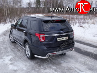 23 549 р. Защита задняя (уголки, нержавейка 76,1 мм) ТСС Тюнинг Ford Explorer U502 1-ый рестайлинг, 5 дв. (2015-2018)  с доставкой в г. Горно‑Алтайск