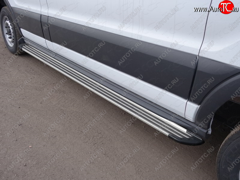 14 849 р. Порог правый алюминиевый Slim Line Silver, ТСС Тюнинг  Ford Transit Connect (2013-2018) (Slim Line Silver)  с доставкой в г. Горно‑Алтайск