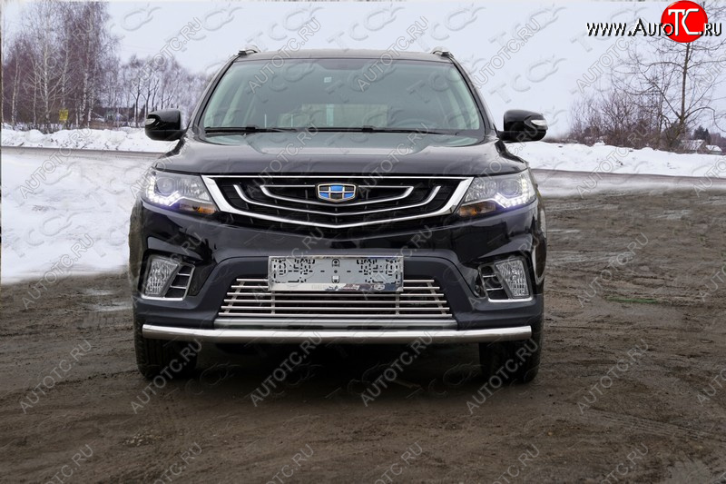 18 399 р. Защита переднего бампера нижняя d60,3 мм ТСС Тюнинг  Geely Emgrand X7 (2019-2021) 2-ой рестайлинг (нержавейка)  с доставкой в г. Горно‑Алтайск