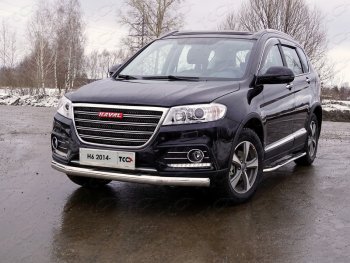 Защита переднего бампера нижняя овальная 75х42 мм ТСС Тюнинг Haval (Хавал) H6 (Н6) (2013-2020) ()