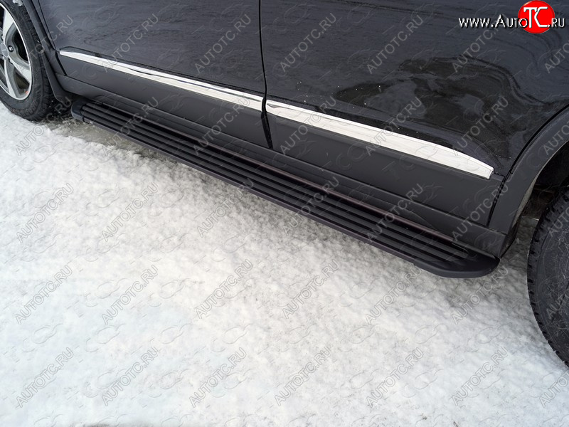 22 999 р. Пороги алюминиевые Slim Line ТСС Тюнинг  Haval H6 (2013-2020) (Black)  с доставкой в г. Горно‑Алтайск