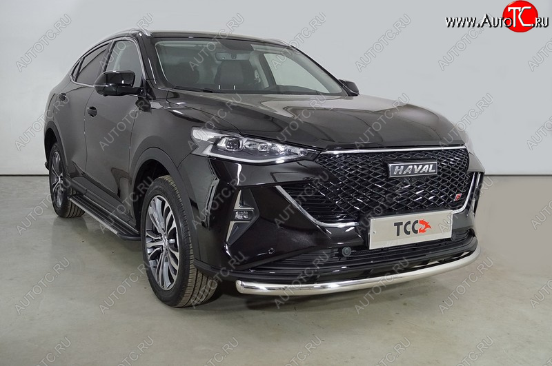 14 399 р. Защита переднего бампера нижняя d60,3 мм ТСС Тюнинг  Haval F7x (2022-2024)  рестайлинг (нержавейка)  с доставкой в г. Горно‑Алтайск