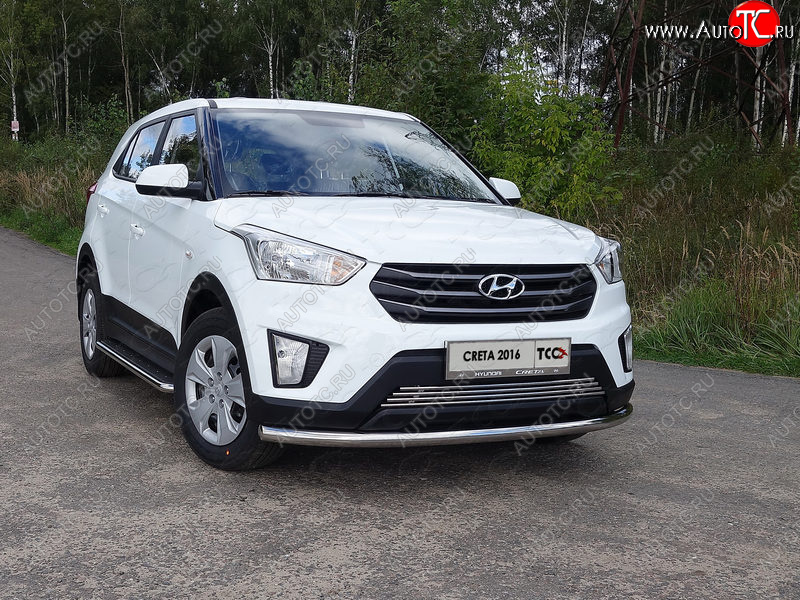 18 699 р. Защита переднего бампера нижняя d60,3 мм ТСС Тюнинг  Hyundai Creta  GS (2015-2019) дорестайлинг (нержавейка)  с доставкой в г. Горно‑Алтайск