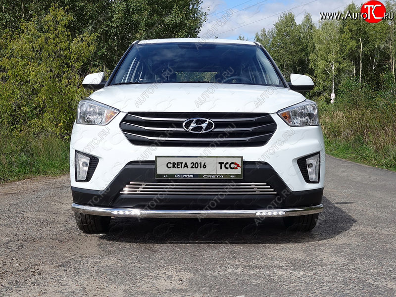 35 849 р. Защита переднего бампера нижняя с ДХО 60,3 мм ТСС Тюнинг  Hyundai Creta  GS (2015-2021) дорестайлинг, рестайлинг (нержавейка)  с доставкой в г. Горно‑Алтайск