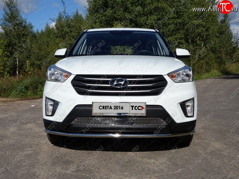 16 899 р. Защита переднего бампера нижняя d42,4 мм ТСС Тюнинг Hyundai Creta GS дорестайлинг (2015-2019) (нержавейка)  с доставкой в г. Горно‑Алтайск