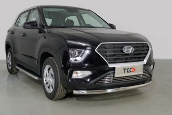 Защита переднего бампера нижняя d60,3 мм ТСС Тюнинг Hyundai (Хюндаи) Creta (Крета)  SU (2020-2022) SU  (нержавейка)