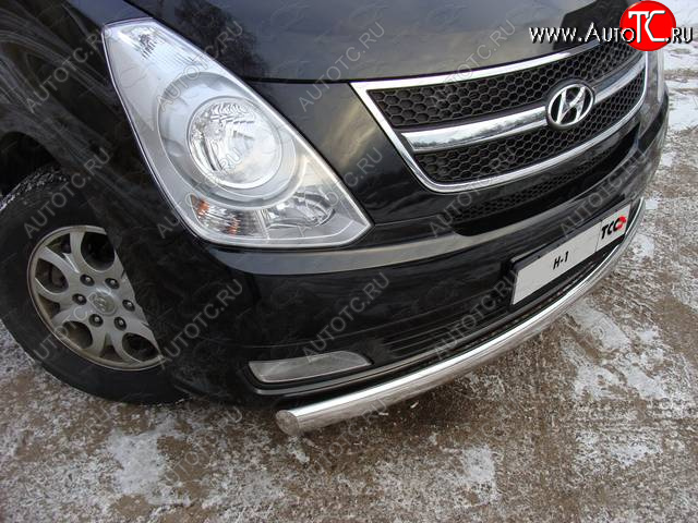 21 899 р. Защита переднего бампера нижняя 75*42 мм ТСС Тюнинг Hyundai Starex/Grand Starex/H1 TQ рестайлинг (2014-2018) (нержавейка)  с доставкой в г. Горно‑Алтайск