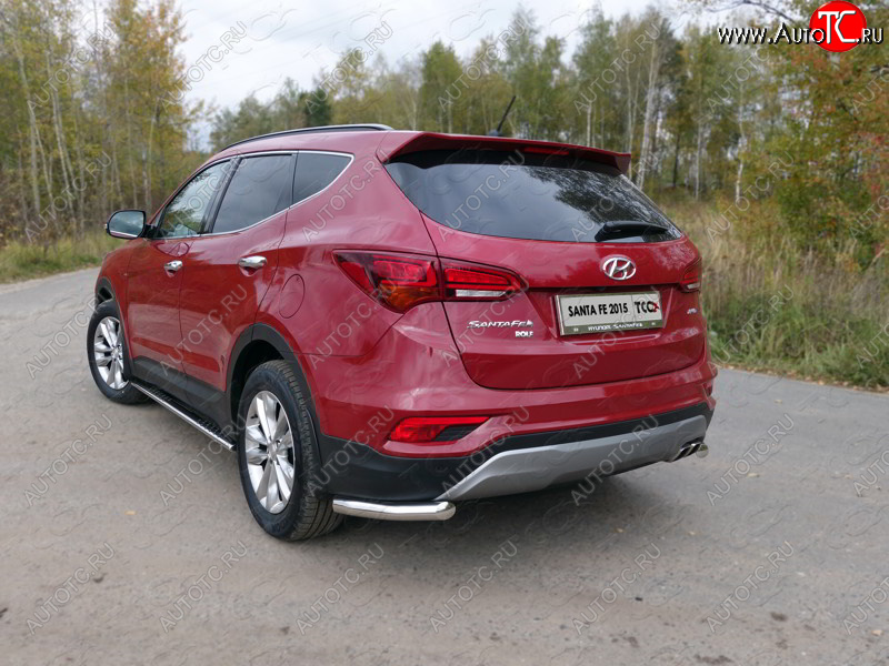 17 649 р. Защита заднего бампера (Premium, уголки, d60,3 мм) TCC  Hyundai Santa Fe  DM (2015-2019) рестайлинг  с доставкой в г. Горно‑Алтайск