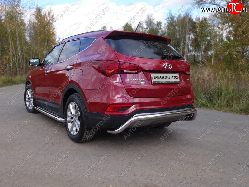 24 949 р. Защита задняя (нержавейка 60,3 мм) ТСС Тюнинг  Hyundai Santa Fe  DM (2015-2019) рестайлинг  с доставкой в г. Горно‑Алтайск