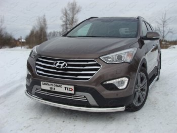 Защита переднего бампера нижняя d60,3 мм ТСС Тюнинг Hyundai (Хюндаи) Grand Santa Fe (гранд)  1 DM (2013-2016) 1 DM дорестайлинг  (нержавейка)