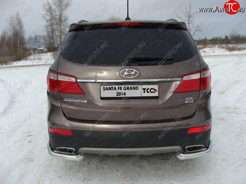 17 649 р. Защита заднего бампера (уголки, d60,3 мм) TCC  Hyundai Grand Santa Fe  1 DM (2013-2016) дорестайлинг  с доставкой в г. Горно‑Алтайск