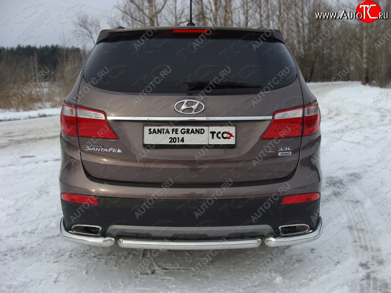 11 999 р. Защита задняя (нержавейка 60,3 мм) ТСС Тюнинг  Hyundai Santa Fe  DM (2012-2016) дорестайлинг  с доставкой в г. Горно‑Алтайск