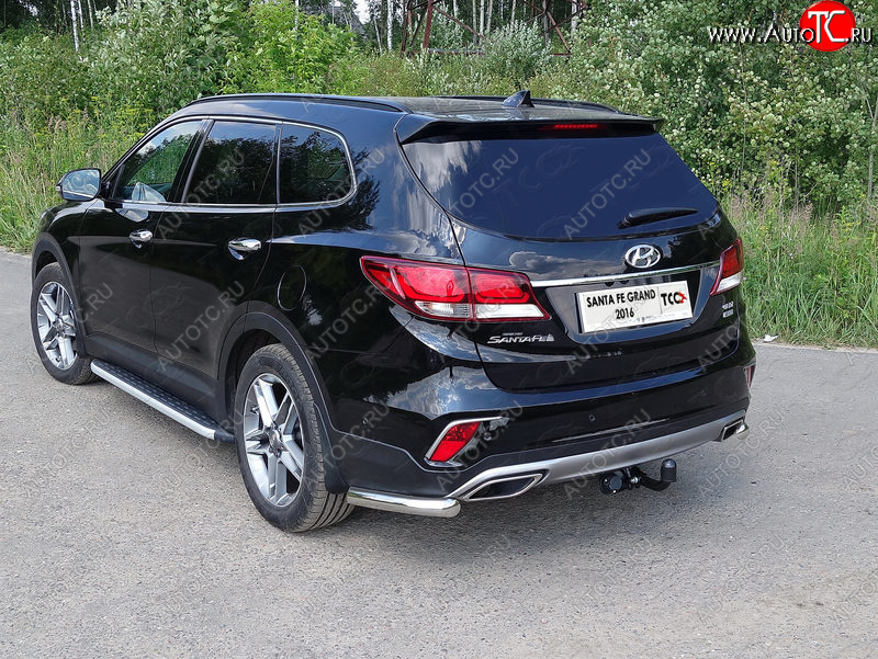 17 649 р. Защита заднего бампера (уголки, d60,3 мм) TCC  Hyundai Santa Fe  DM (2015-2019) рестайлинг  с доставкой в г. Горно‑Алтайск