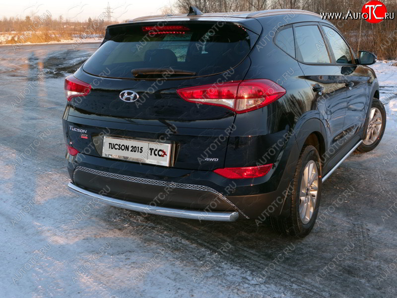 16 549 р. Защита задняя (нержавейка 60,3 мм) ТСС Тюнинг  Hyundai Tucson  TL (2015-2018) дорестайлинг  с доставкой в г. Горно‑Алтайск