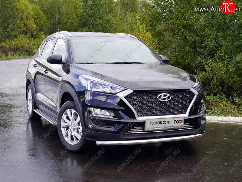 18 699 р. Защита переднего бампера нижняя d60,3 мм ТСС Тюнинг Hyundai Tucson TL рестайлинг (2018-2021) (нержавейка)  с доставкой в г. Горно‑Алтайск