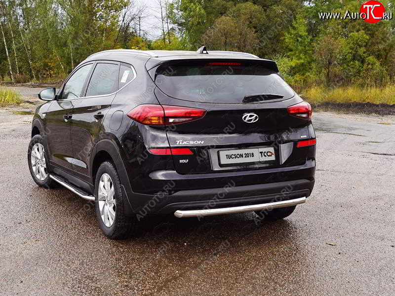 16 549 р. Защита задняя (нержавейка 60,3 мм) ТСС Тюнинг  Hyundai Tucson  TL (2018-2021) рестайлинг  с доставкой в г. Горно‑Алтайск