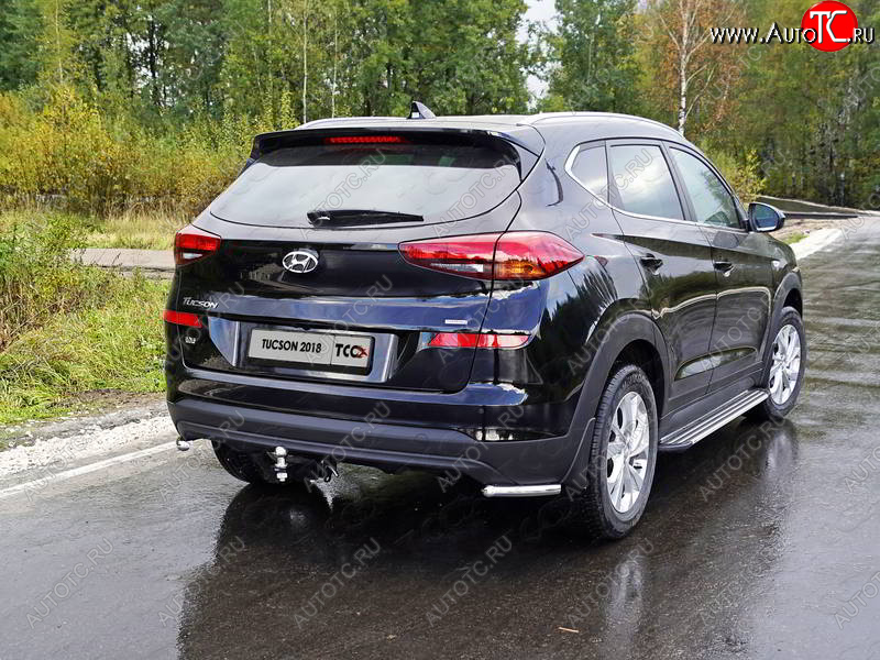 12 299 р. Защита заднего бампера (уголки, d42,4 мм) TCC Hyundai Tucson TL рестайлинг (2018-2021)  с доставкой в г. Горно‑Алтайск