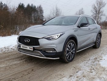 Защита порогов труба d42,4 мм ТСС Тюнинг INFINITI QX30 H15E (2016-2020)  (серые)