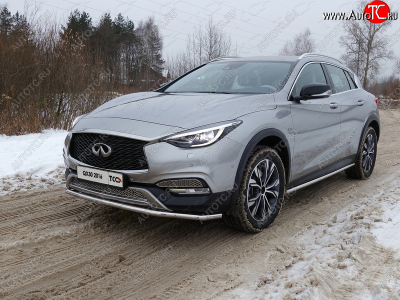 20 749 р. Защита порогов труба d42,4 мм ТСС Тюнинг INFINITI QX30 H15E (2016-2020) (серые)  с доставкой в г. Горно‑Алтайск