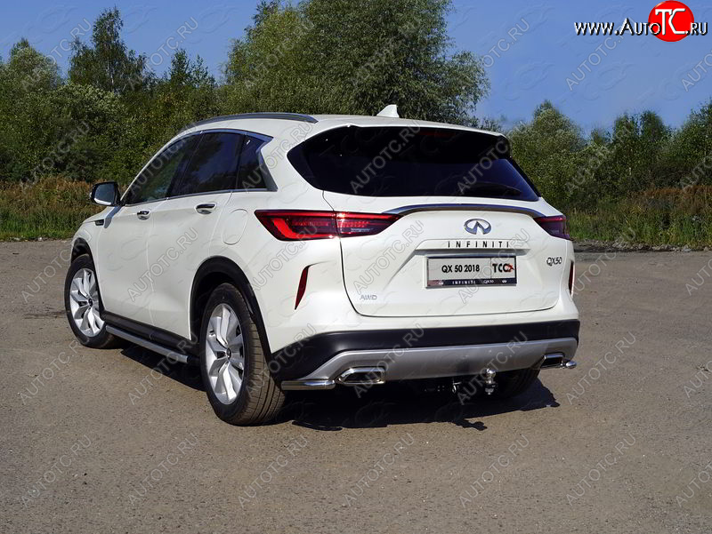 10 499 р. Защита заднего бампера (уголки, d42,4 мм) TCC  INFINITI Qx50  J55 (2017-2022)  с доставкой в г. Горно‑Алтайск