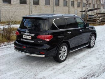 Защита задняя (центральная, нержавейка d75*42 мм) ТСС Тюнинг INFINITI QX56 Z62 (2010-2013) ()