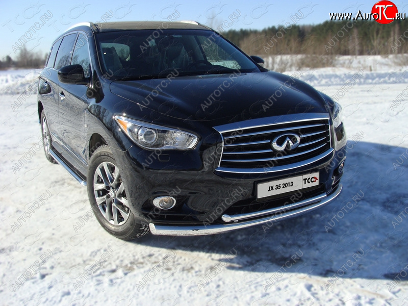 27 999 р. Защита переднего бампера нижняя d76,1*50,8 мм ТСС Тюнинг  INFINITI QX60  L50 (2013-2016) дорестайлинг (нержавейка)  с доставкой в г. Горно‑Алтайск