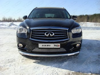 Защита переднего бампера нижняя с ходовыми огнями 76,1 мм ТСС Тюнинг INFINITI (Инфинити) QX60 (КуХ60)  L50 (2013-2016) L50 дорестайлинг ()