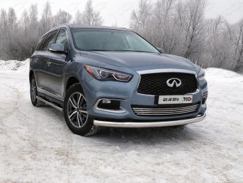 Защита переднего бампера нижняя d76,1 мм ТСС Тюнинг INFINITI QX60 L50 рестайлинг (2016-2021) ()