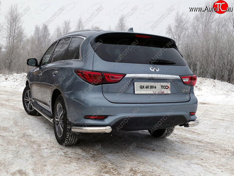 24 949 р. Защита задняя (уголки, нержавейка 76,1 мм) ТСС Тюнинг INFINITI QX60 L50 рестайлинг (2016-2021)  с доставкой в г. Горно‑Алтайск