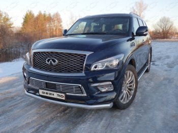 Защита переднего бампера нижняя d76,1 мм ТСС Тюнинг INFINITI QX80 Z62 1-ый рестайлинг (2014-2018)  (нержавейка)