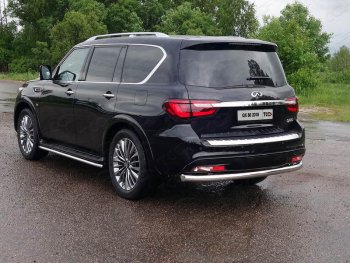 23 549 р. Защита задняя (нержавейка 76,1 мм) ТСС Тюнинг INFINITI QX80 Z62 2-ой рестайлинг (2018-2024)  с доставкой в г. Горно‑Алтайск. Увеличить фотографию 1