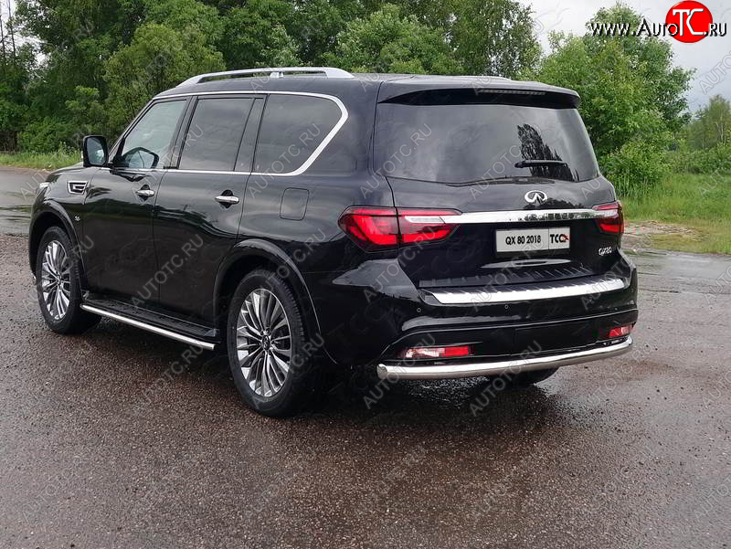 23 549 р. Защита задняя (нержавейка 76,1 мм) ТСС Тюнинг INFINITI QX80 Z62 2-ой рестайлинг (2018-2024)  с доставкой в г. Горно‑Алтайск