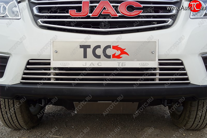 5 899 р. Декоративная вставка переднего бампера ТСС Тюнинг  JAC T6 (2018-2024) пикап (d 12 мм)  с доставкой в г. Горно‑Алтайск