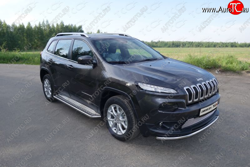 18 699 р. Защита переднего бампера нижняя d60,3 мм ТСС Тюнинг  Jeep Cherokee  KL (2014-2017) дорестайлинг (нержавейка)  с доставкой в г. Горно‑Алтайск