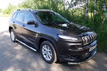 Защита переднего бампера нижняя d42,4 мм ТСС Тюнинг Jeep Cherokee KL дорестайлинг (2014-2017)  (нержавейка)