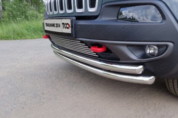 Декоративная вставка переднего бампера (Trailhawk) ТСС Тюнинг Jeep Cherokee KL дорестайлинг (2014-2017) ()