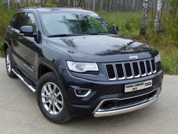 Защита переднего бампера овальная короткая 75х42 мм ТСС тюнинг Jeep (Джип) Grand Cherokee (Гран)  WK2 (2013-2018) WK2 1-ый рестайлинг ()